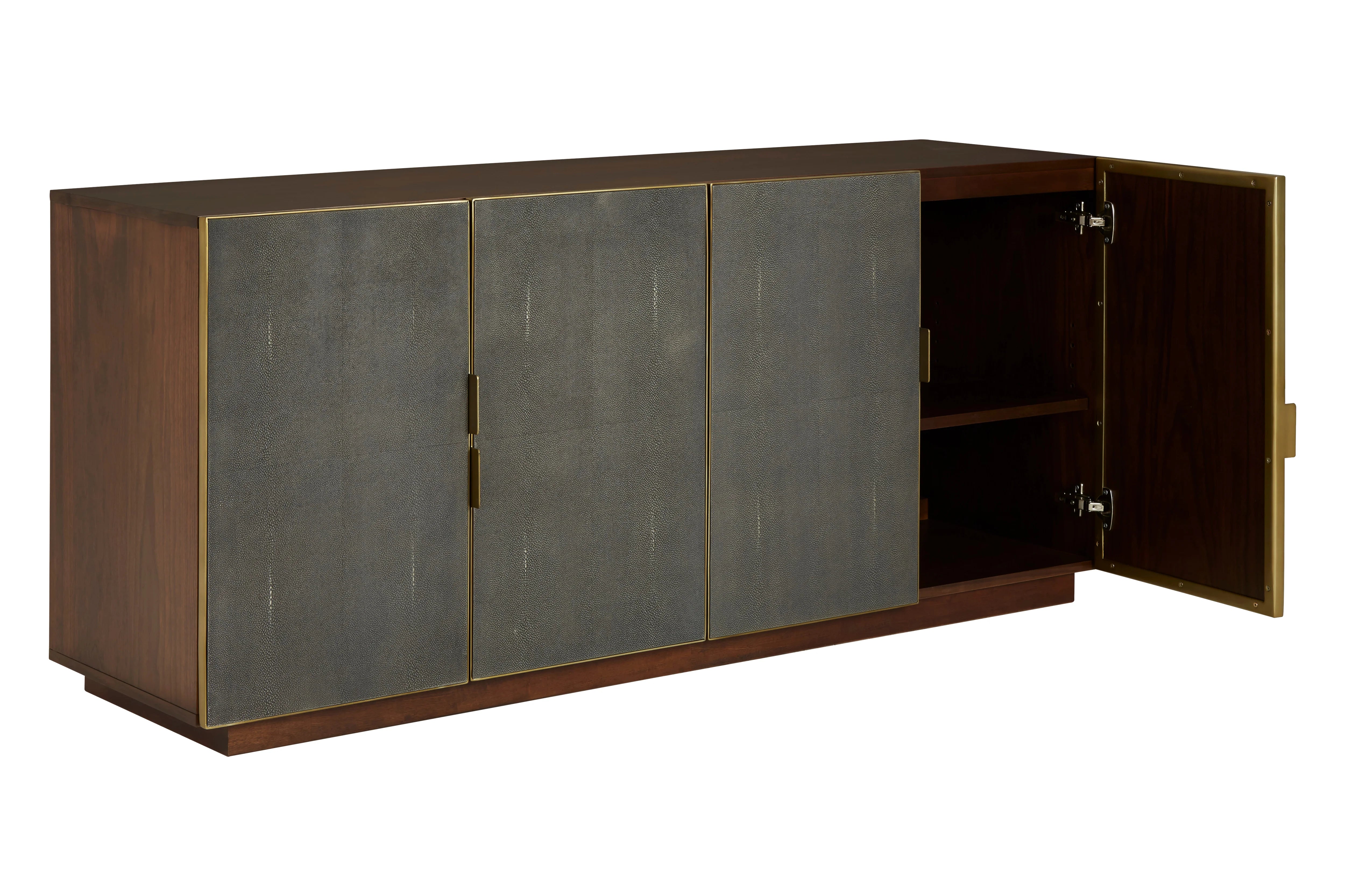 Lorna Grey Shagreen & Gold Sideboard